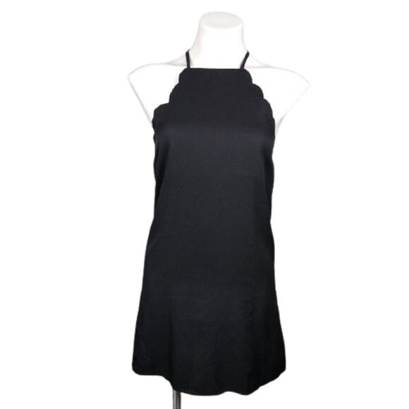Lulus Scalloped Apron Neckline Black Dress NWT S - Picture 10 of 11